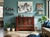 Vintage Distressed Brick Red Marks Point Edge Credenza Sideboard Cabinet For Sale - Image 4 of 18