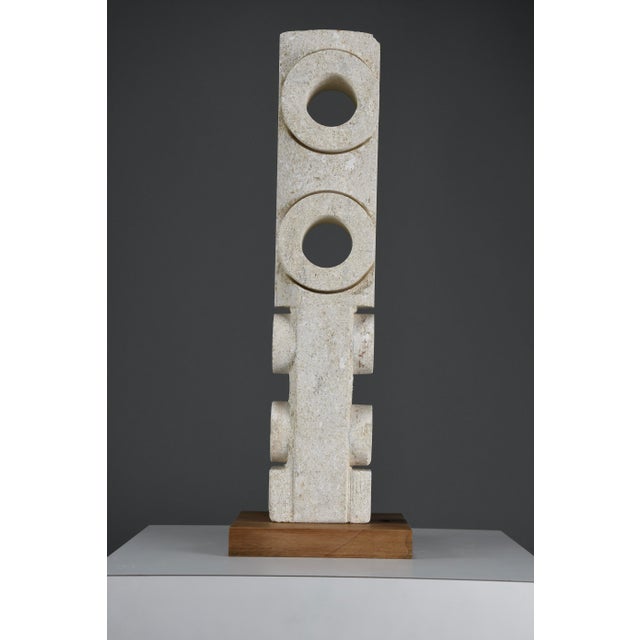 Alberto Cabiddu, Postmodern Totemic Sculpture, 1997, Pietra di Vicenza For Sale - Image 13 of 14