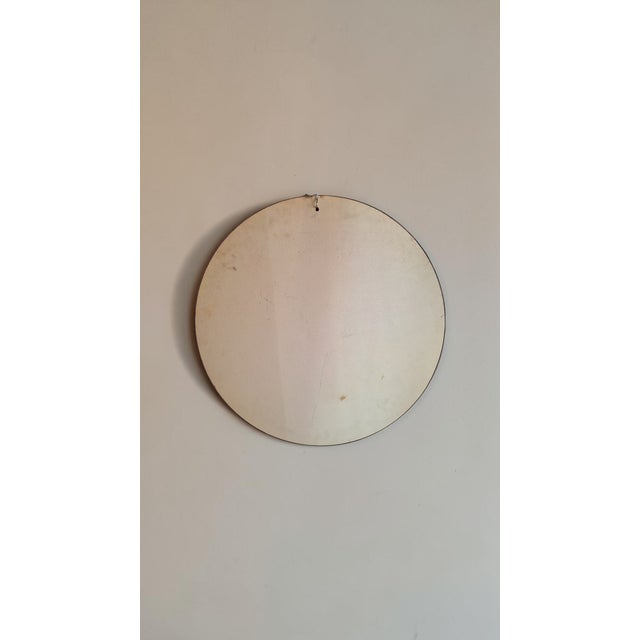 Large Round Mirror with Nickel-Plated Brass Frame, Italy, 1970s For Sale - Image 4 of 6
