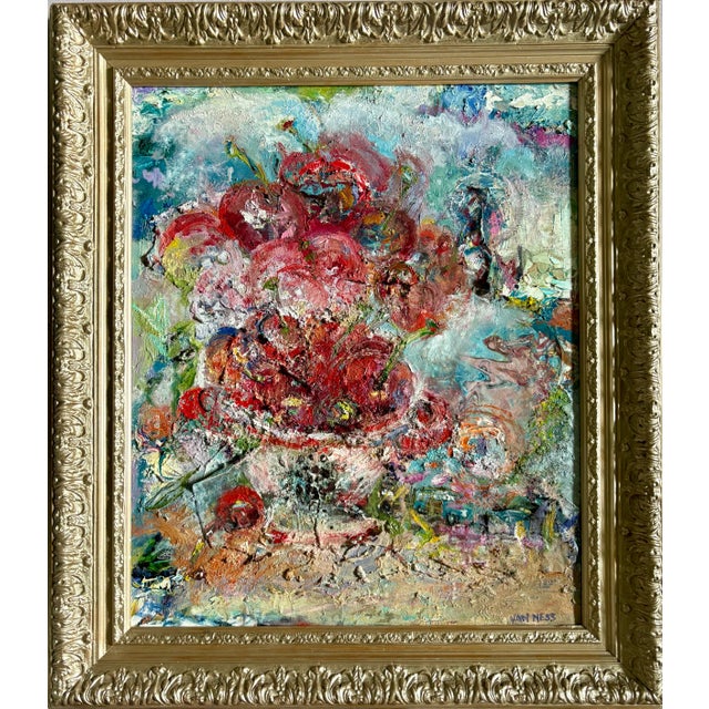 2020s "Cherry Bomb", Original Oil Painting, Abstract, Expressionistic, by Van Ness For Sale - Image 5 of 17