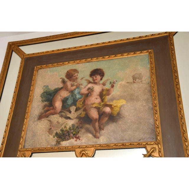Tall Antique Decorative Gilt Wood Mirror, 1860 For Sale - Image 4 of 13