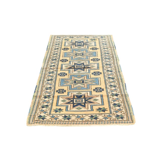 Vintage washed out wool rug from Milas region of Turkey. Approximatelly 35-45 years old. In very good condition.