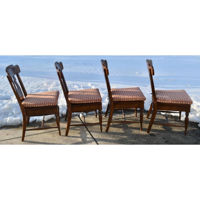 Vintage Set of Six Bernhardt British Colonial Style Dining Chairs For Sale - Image 9 of 13
