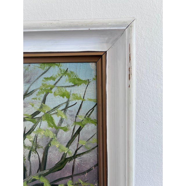 1960s Vintage Original Forest Landscape Oil Painting, Circa 1960s For Sale - Image 5 of 13