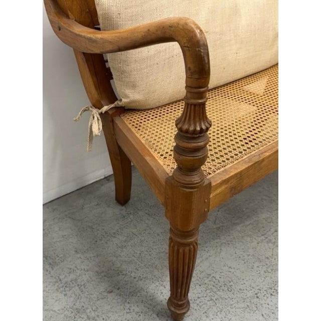 Late 20th Century Anglo-Indian British Colonial Cane Settee Hollywood Provenence From "General Hospital" For Sale - Image 5 of 9