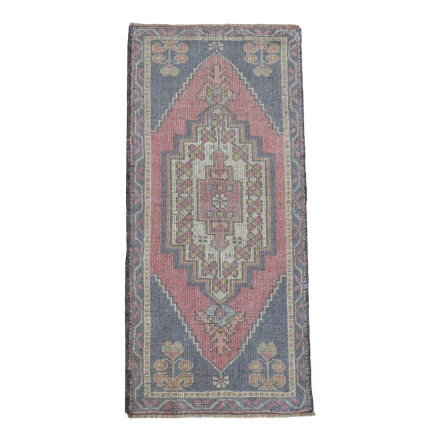 Hand Knotted Door Mat, Entryway Rug, Bath Mat, Kitchen Decor, Small Rug, Turkish Rug - 1′7″ × 3′2″ For Sale