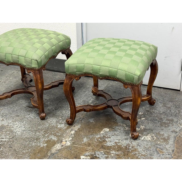 Wood Minton-Spidell Gerard Stools, Pair For Sale - Image 7 of 12