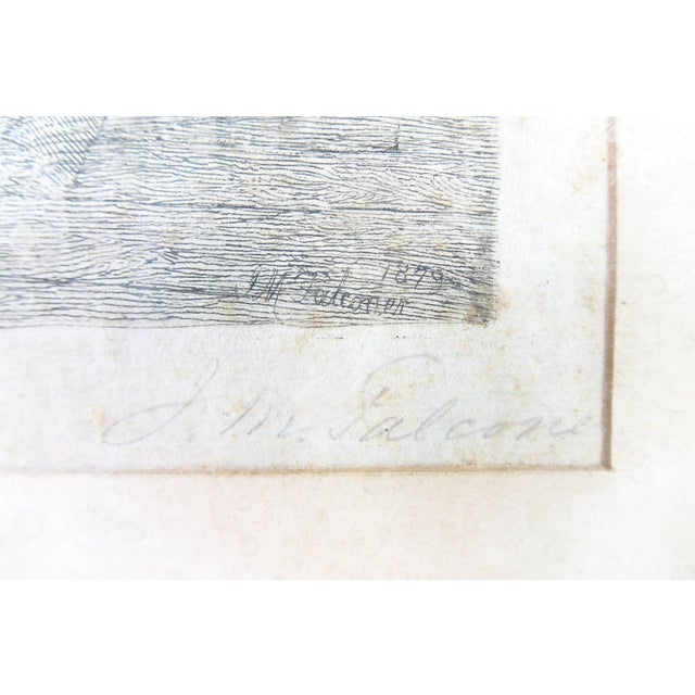 This evocative original etching captures a rustic hearth nestled within the quiet interior of a country dwelling. Rendered...