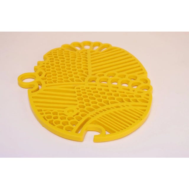 Mid-Century Modern Danish Modern Dansk Gourmet Designs Yellow "Fish" Trivet / Wall Plaque For Sale - Image 3 of 12