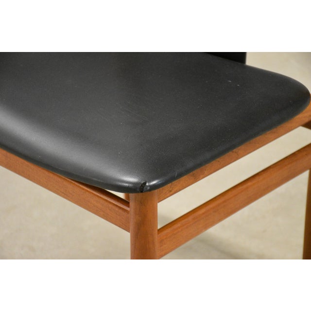 Danish Modern Teak Black Dining Chairs by Henning Sorensen - Set of 6 For Sale - Image 9 of 10