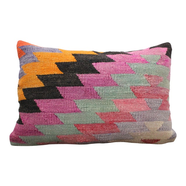 Turkish Kilim Decorative Pillow Cover - 15"x22.5" For Sale