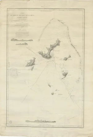 Large Chart of the Gambier Islands, 1838