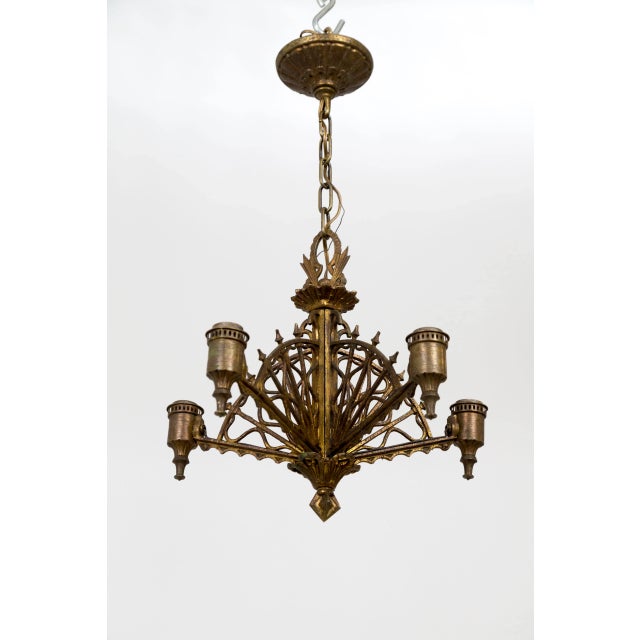 Early 20th Century Metalwork Radial Webs Chandelier For Sale - Image 10 of 10