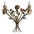 Italian Hand-Painted Tôle Rose Bouquet Two-Light Wall Sconce, 1950s For Sale