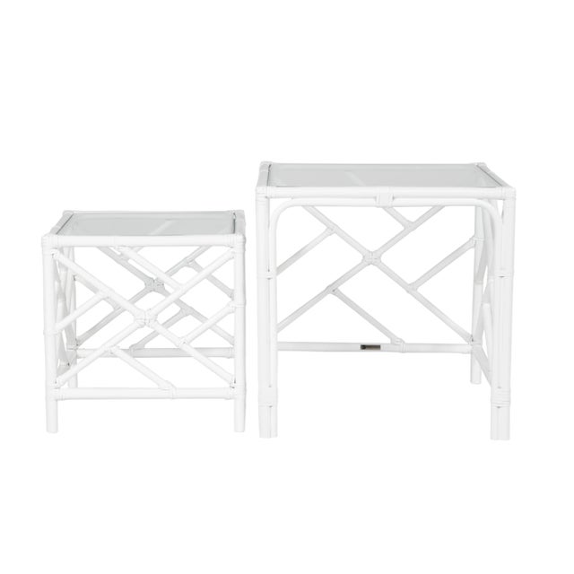 Chippendale Nesting Tables - White For Sale In West Palm - Image 6 of 9