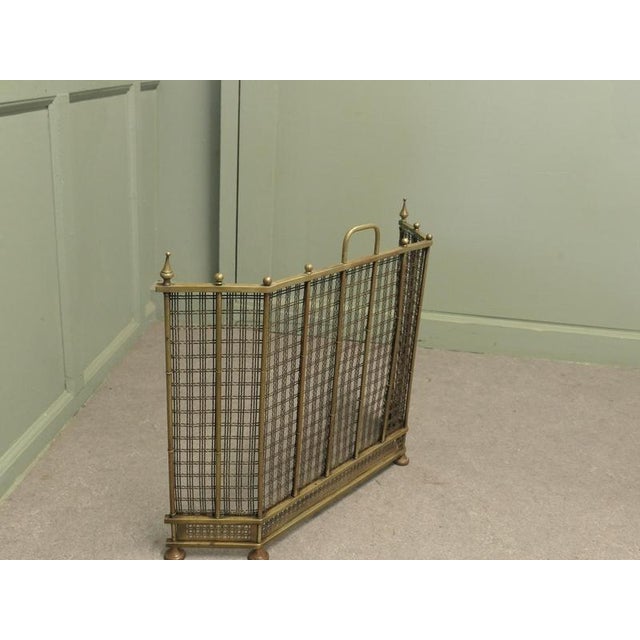Antique Brass Fire Guard Screen, 1880 For Sale - Image 6 of 8