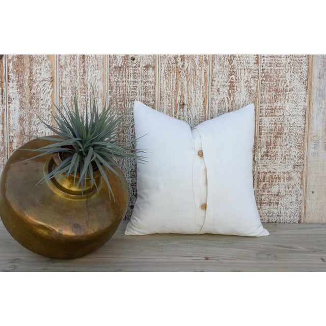 Light Green Vintage Akai Tie Dyed Organic Silk Pillow For Sale - Image 8 of 10