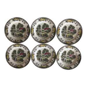 Set of 6 Vintage Fair Oaks Small Plates by Royal China