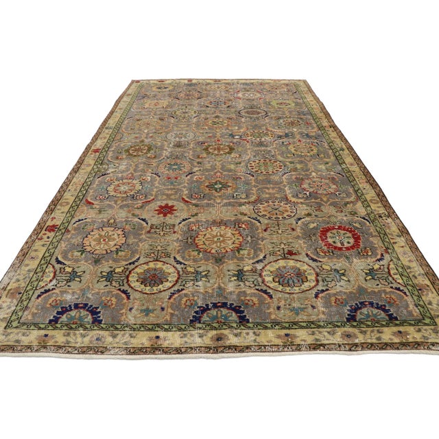 Vintage Turkish Sivas Rug, 05'07 X 09'06 For Sale - Image 4 of 10