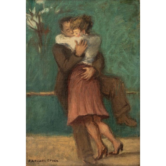 Raphael Soyer (American, born Russia, 1899-1987), Couple Embracing in an Interior Scene, Oil on Canvas, signed lower left,...
