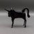 Murano Italy Vintage Black Blown Art Glass Bull Figurine Sculpture. Measures approximately 7" long, 1 1/2" wide, 5 1/2" high.