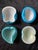 This is a vintage curated collection of Murano art glass bowls in shades of blue and turquoise. Each bowl is a pristine...