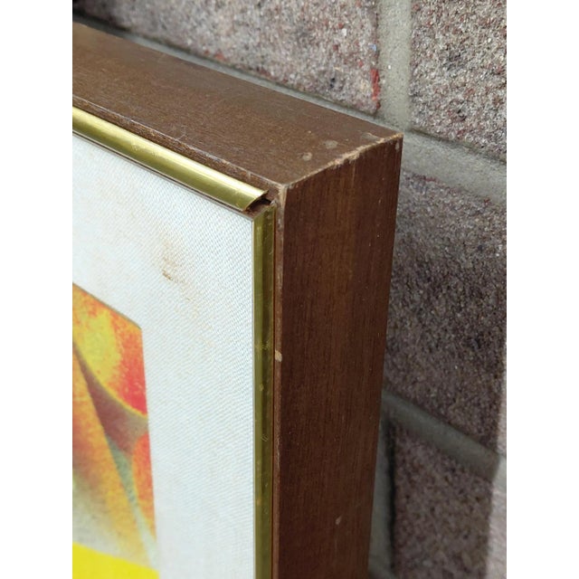 Wood Framed Signed J. Akston "Untitled, 1975" Painting For Sale - Image 7 of 11