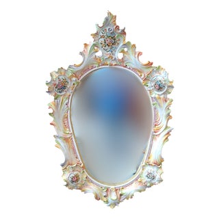 Art Mirror in Polychrome Ceramic by Maria Pegoraro for Riccardo Capuzzo Bassano, 1950 For Sale