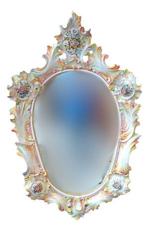 Art Mirror in Polychrome Ceramic by Maria Pegoraro for Riccardo Capuzzo Bassano, 1950