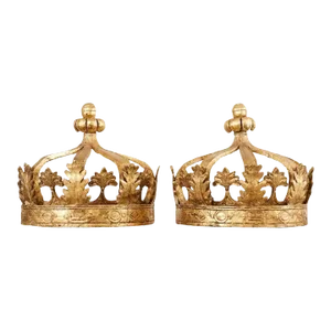 19th Century Pair of Italian Baroque Style Giltwood Bed Coronas