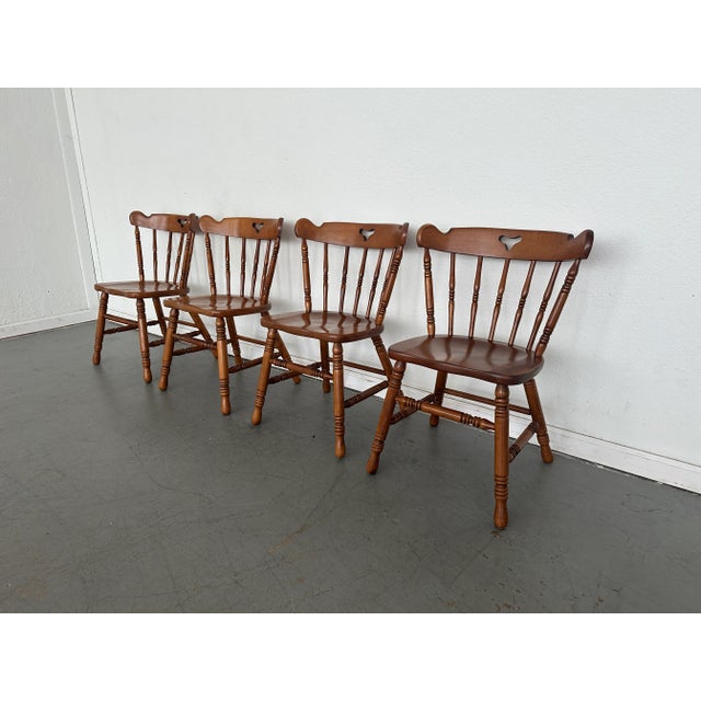 Wood Vintage Tell City Andover Maple Spindle Back Chairs- Set of 2 For Sale - Image 7 of 11