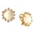 Syna Yellow Gold Hex Earrings with Moon Quartz and Diamonds, a Pair For Sale