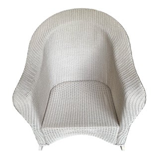 Vintage Wicker Rocking Chair, With Cushions, Attributed to Lloyd Flanders Reflection Collection For Sale
