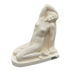 French Art Deco Nude Female Ceramic Sculpture Signed by F. Trinque