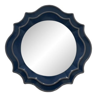 Ethan Round Scalloped Mirror Navy For Sale