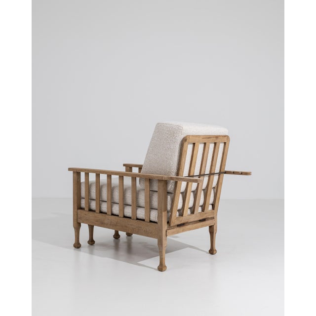 Mid-Century Reclining Lounge Armchair with Pull-Out Footrest in Bouclé Upholstery For Sale - Image 17 of 18