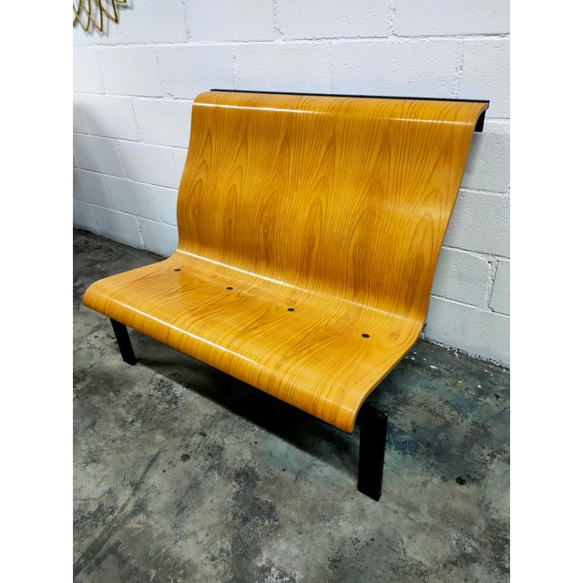 Vintage Wooden Steel Bench, 1970 For Sale - Image 6 of 7