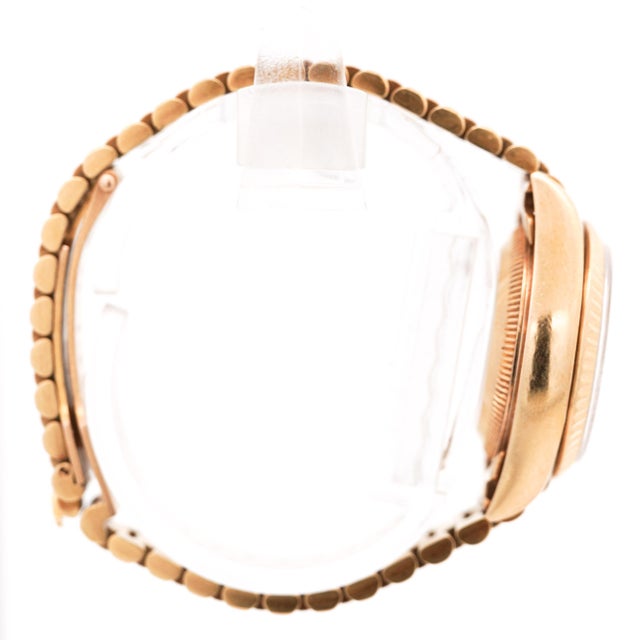 1980s Rolex Datejust Presidential Champagne 18k Gold Diamond Dial Fluted Watch For Sale - Image 5 of 11