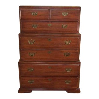 Thomasville Fisher Park Pecan Wood Triple High Chest of Drawers For Sale
