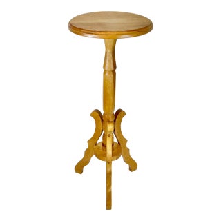 Vintage Arts & Crafts Rustic Farmhouse Three-Leg Maple Plant Stand. For Sale