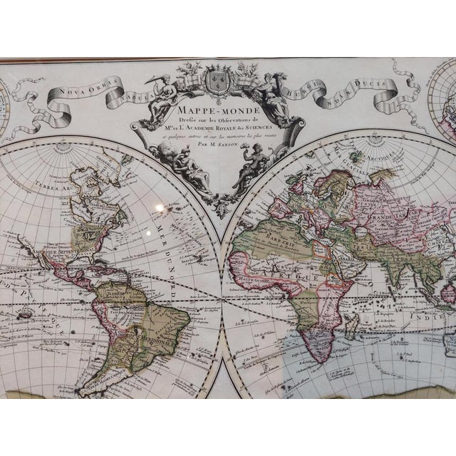 Antique Hand-Colored World Map, 1696 For Sale - Image 3 of 6