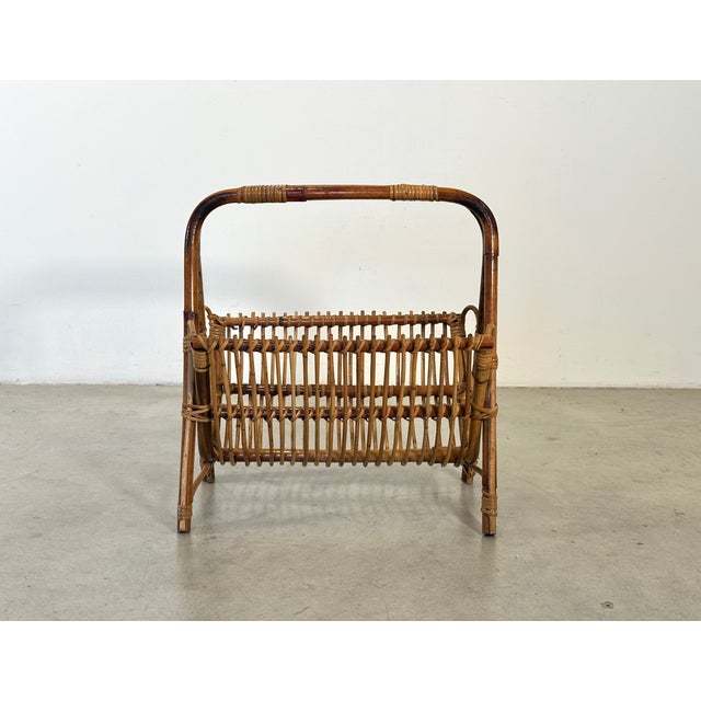Bamboo Magazine Rack, 1970s For Sale - Image 6 of 7