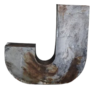 Large Vintage Polish Industrial Metal Letter J, 1950s