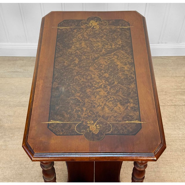 Antique Colonial Bird's Eye Maple Turned Occasional Table For Sale - Image 6 of 11