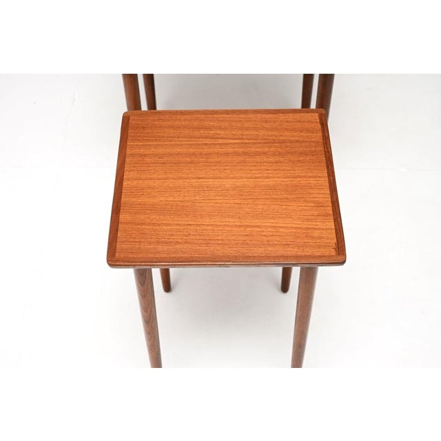 Vintage Danish Teak Nesting Tables by H.W. Klein for Bramin, 1960s, Set of 3 For Sale - Image 9 of 10
