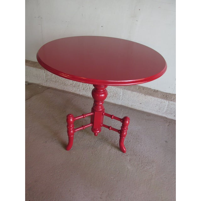 Traditional Vintage Painted Regency Style Round Pedestal Table Circa 1930 For Sale - Image 3 of 8