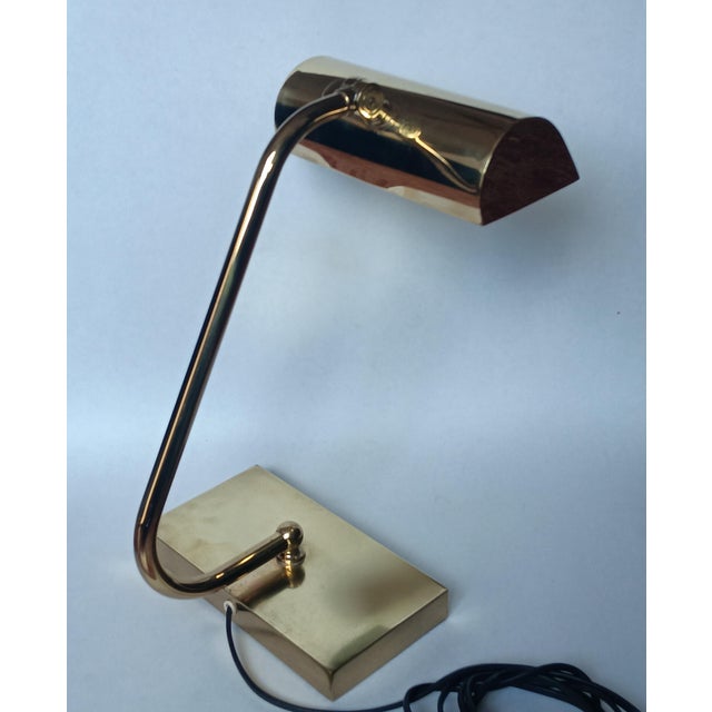 1960s Vintage Bankers Desk Lamp in Brass, 1960s For Sale - Image 5 of 10