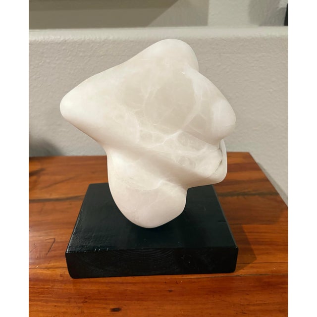 Mid-Century Modern Abstract Carrara Marble Sculpture (9.5” High) For Sale - Image 6 of 12