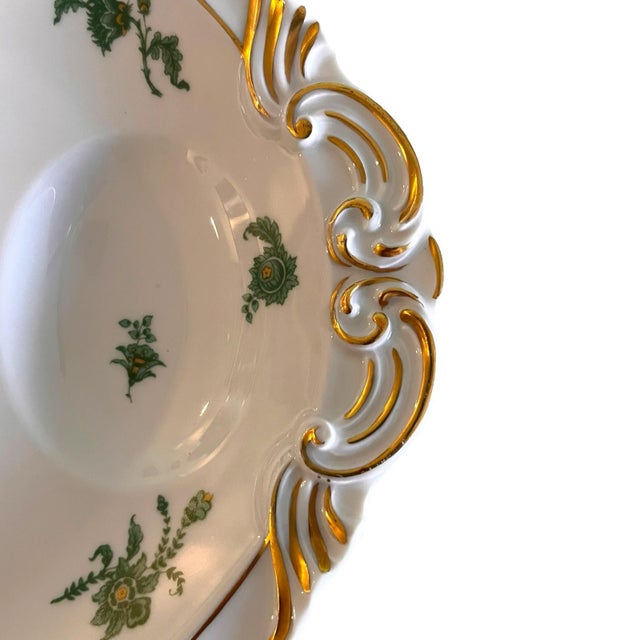 French Country 16 X 11 Vintage Haviland Large Serving Platter Limoges Chevalier Traditional Green France Floral Farmhouse French Country English Cottage For Sale - Image 3 of 5