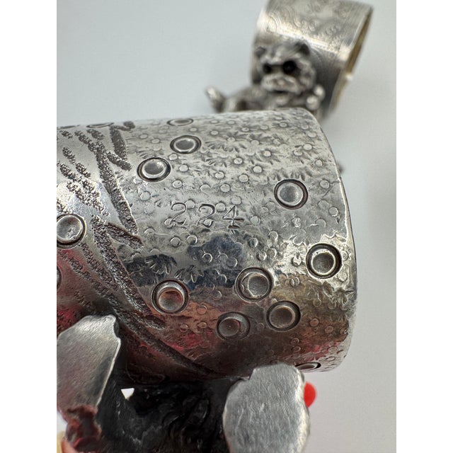 Late 19th Century Late 19th Century Silver Plated Dog Napkin Rings- Set of 4 For Sale - Image 5 of 7